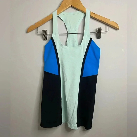 Lululemon Cool Racerback Colour Block Tank Size 2 - Picture 1 of 4